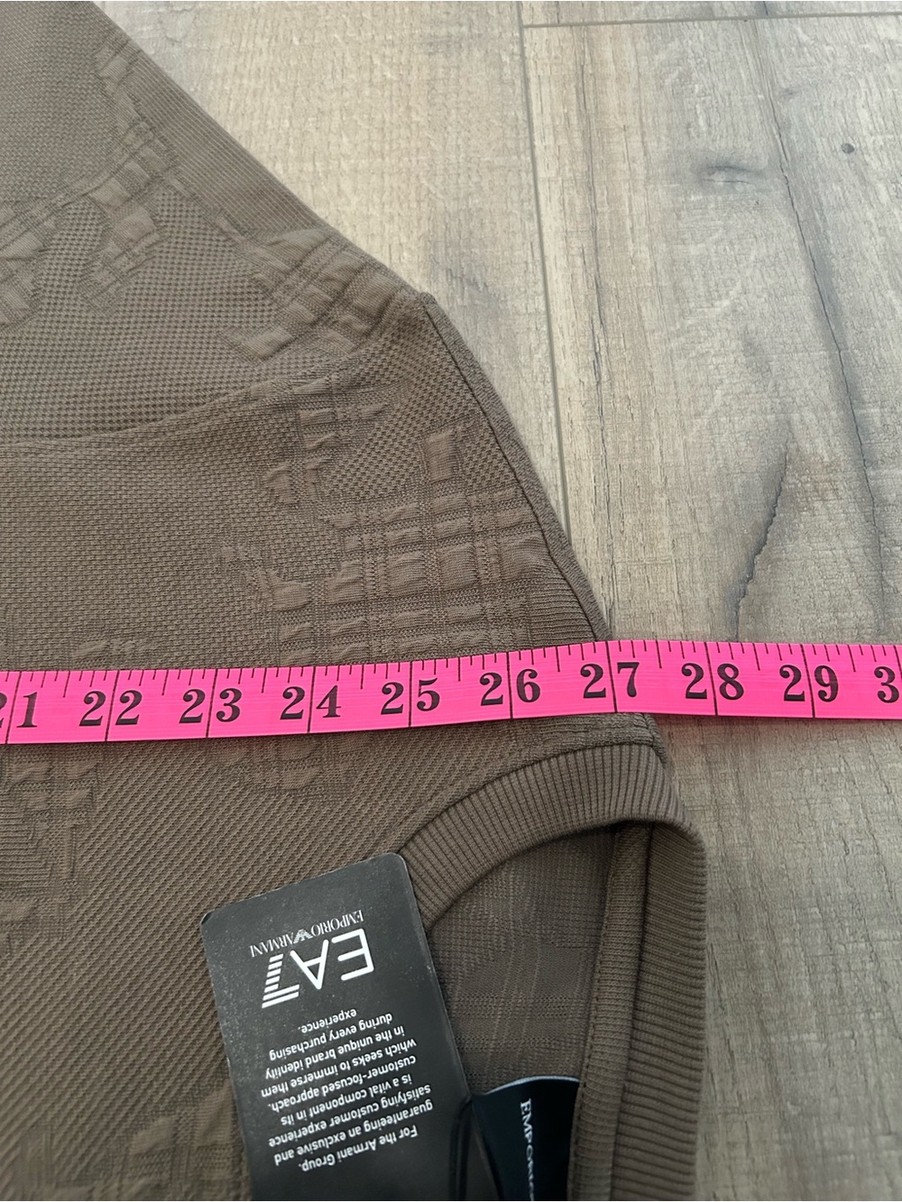 Emporio Armani Men's Taupe Crewneck Sweater with Logo - Picture 8 of 9